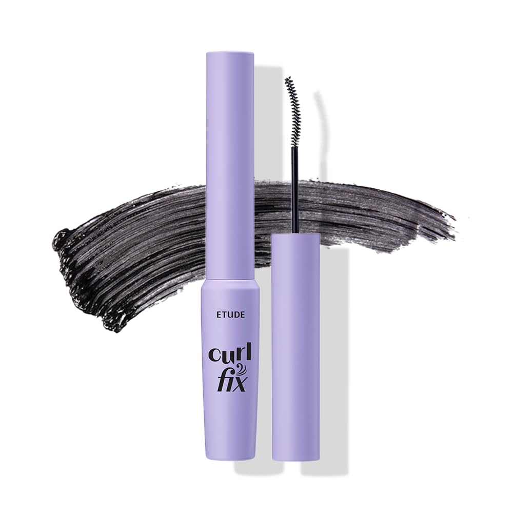 Etude [Official] Curl Fix Mascara Skinny 3g Ultra-Fine Brush Curl Keep Waterproof Lower Lashes Volume (Skinny Black) : Beauty