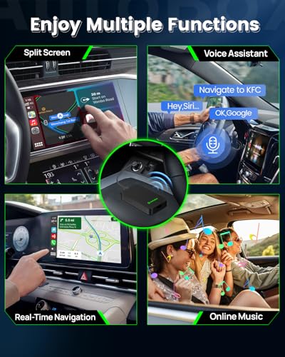 Carlinkit Adaptador automotivo 5.0 Wireless CarPlay/Android – Converta CarPlay com fio e Android Aut