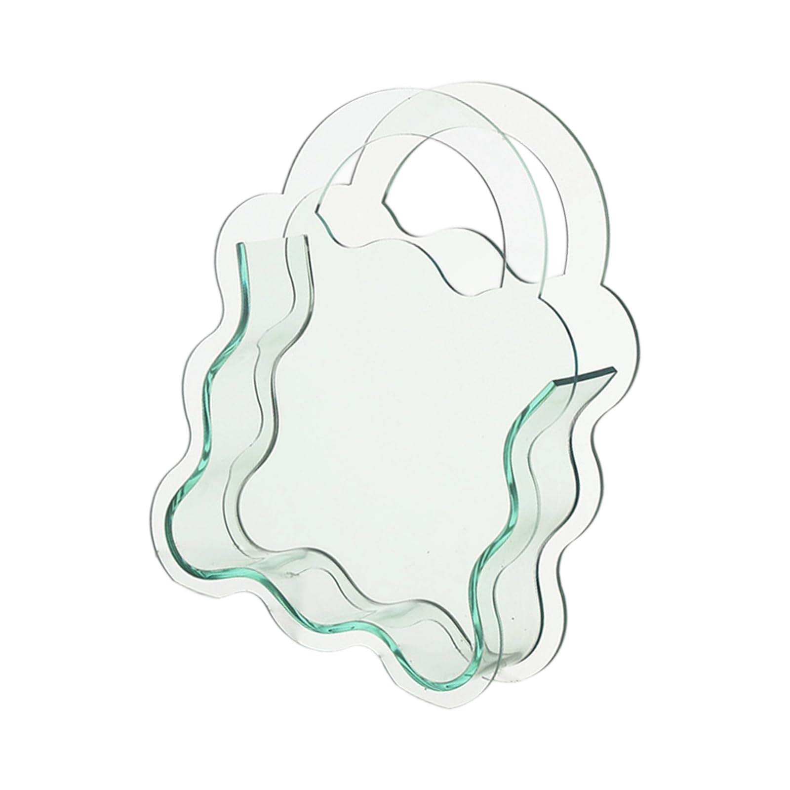 Kalttoy Fluorescent Green Clear Acrylic Flower Vases With Waves Shape Multipurpose Hydroponic Plant Container Home Decors For Plant Enthusiasts Hydroponic Planter Acrylic