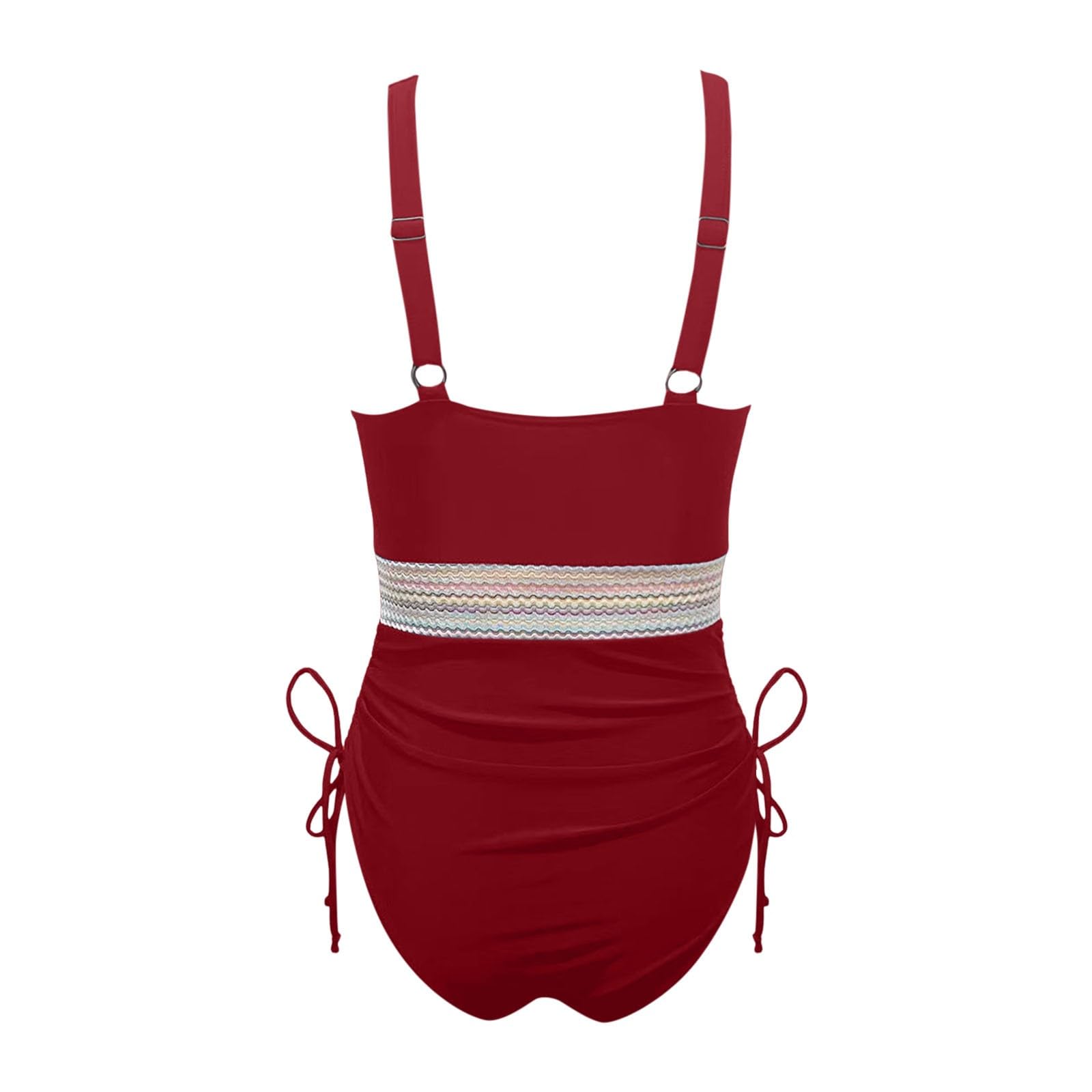 Top Bikini a V con Coulisse Laterali, Slip a Vita Bassa, Donna, Costume da Bagno Estivo e Regolabile