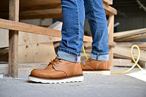 Image of Work Boots for Men - 6 Inch Wedge Soft Toe Mens Work Boots, Waterproof Construction Work Shoes