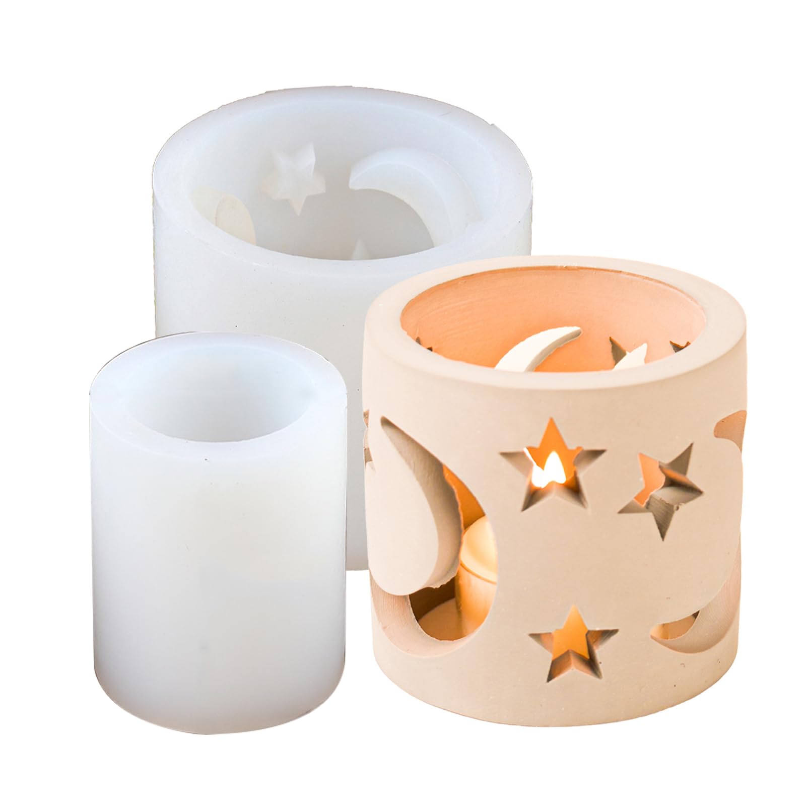 Moule en silicone bougeoir lune et étoile pour créer une ambiance chaleureuse fait maison