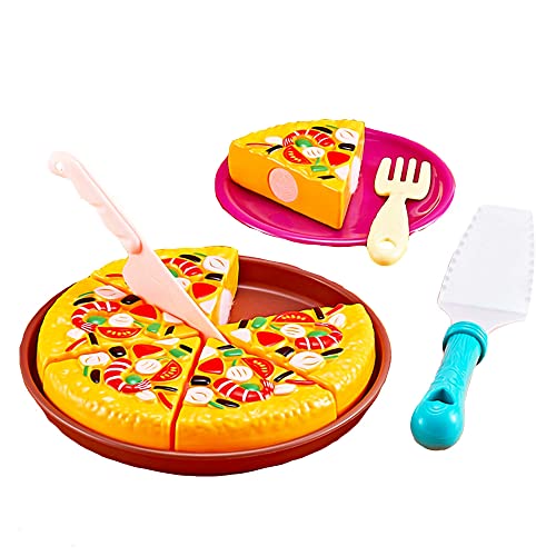 VingaHouse Küchenspielzeug für Kinder-Kinderküche Zubehör - Lebensmittel Spielzeug-Pizza-Set Lebensmittelspielzeug…