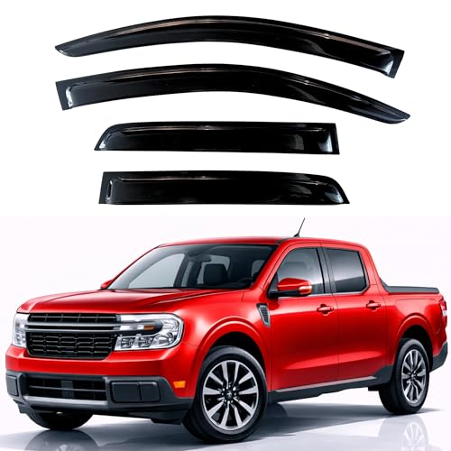Image of KPY Rain Guards Fit for 2022-2026 Ford Maverick, Out-Channel Window Visors Vent Wind Deflectors 4PC, Truck Accessories for 22-26 Maverick