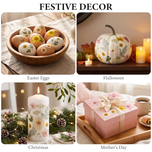 Image of NESCCI 83 Pcs Dried Flowers for Crafts,Real Natural Dried Pressed Flowers in Soft Yellow, White & Pink Tones for Resin,Used for Scrapbooking DIY Art Crafts Candle Soap Making Nails Decor