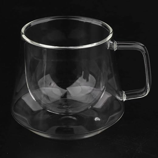 ATORSE Double Walled Coffee Glasses Espresso Latte Cup Mug Clear-Without Labels