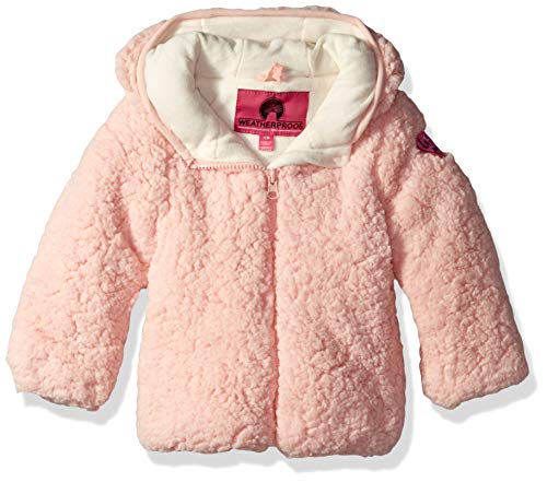 Weatherproof Baby Girls Sherpa Polar Fleece Jacket, Blush, 12M