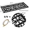 Yesland 4 Pack Rubber Stair Treads - 29.5 x 10 Inch Outdoor Stair Treads with Scroll Pattern Design Black Outdoor Step Mats - Anti Slip Tread Mat for Stairs