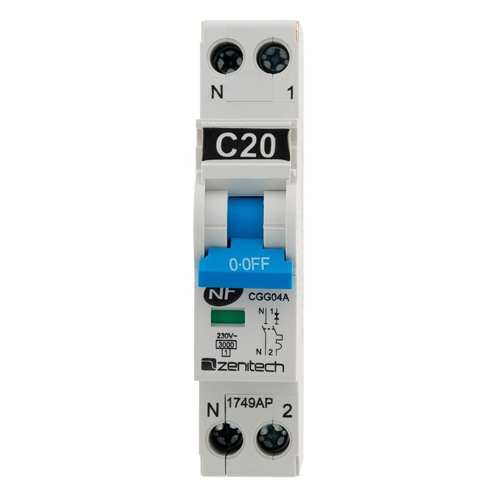 Zenitech - Coffret Électrique Étanche Ip65 8 Modules Équipé + Accessoires pour Kit D'Installation Électrique Étanche + Disjoncteur PH/N 20A Nf pour Cumulus et Chauffe-Eau