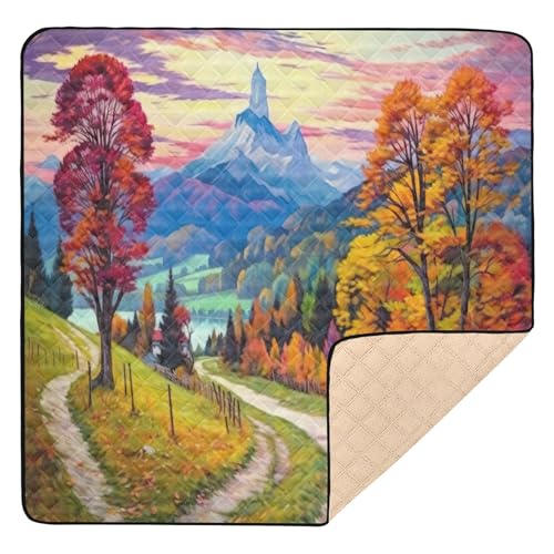 FLildon Beautiful Country Road Baby Play Mat for Floor 50