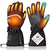 Loowoko Guantes Calefactables con batería 7.4v 3000mah × 2, 3 Niveles de Calentamiento, Impermeables, Pantalla táctil, Guantes calefactables USB para Trabajo al Aire Libre, Moto, Bicicleta, esquí