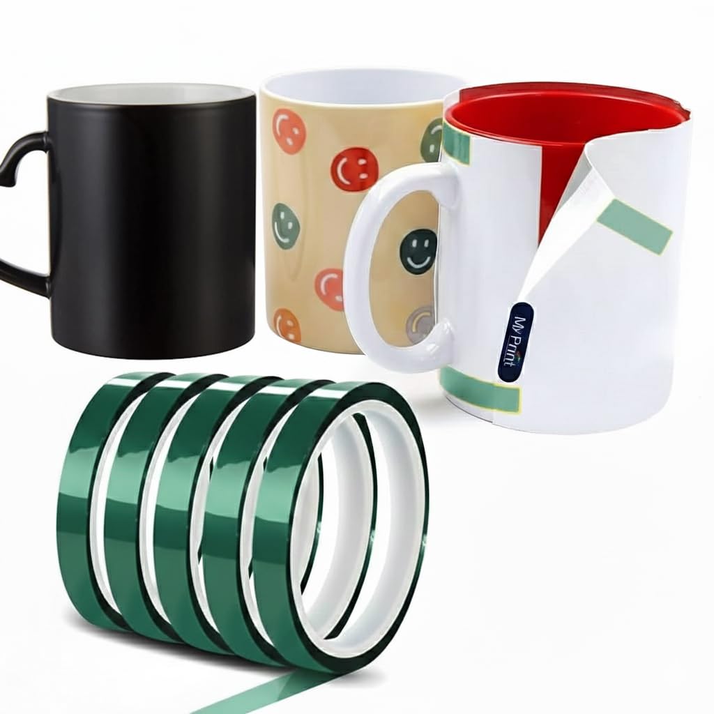 MY PRINT | Sublimation Heat TAPE | SET OF 5 Pcs | 8 mm | 33 Meter | Heat Tape for MUG Printing | Mobile Cover, Heat Transfer Printing with High Temperature Adhesive Tape | Polyimide Heat Resistant-image-46