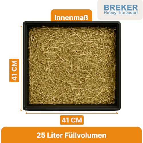Breker Kunststoffwanne 50x50cm [geeignet als Kotwanne] 25 Liter Fassungsvolumen | Allzweckwanne | Plastikwanne | Schwarz