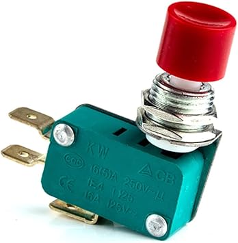 DS-438 DS-438 Momentary Red/Green Push Button Actuator Micro Limit Switch 12mm Push Button Switch 6.3mm Contact Color DS-438-Red