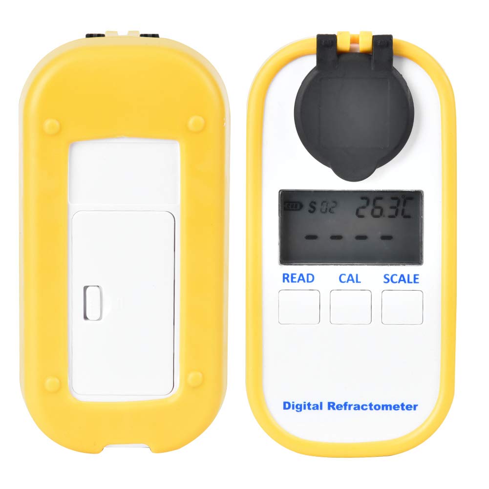 DR601 Higrometros Digitales,Portátil Refractómetro Digital Higrometro Portatil Refraceter Batería con Pantalla LCD para Prueba de Anticongelante,Baño de Vidrio,Batería Líquida