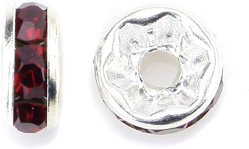 Miniatura 8 de 200 piezas de Adabele Grado A de 0.236 in (0.24 pulgadas) de diamantes de imitación Rondelle espaciadores redondos sueltos (púrpura amatista) de