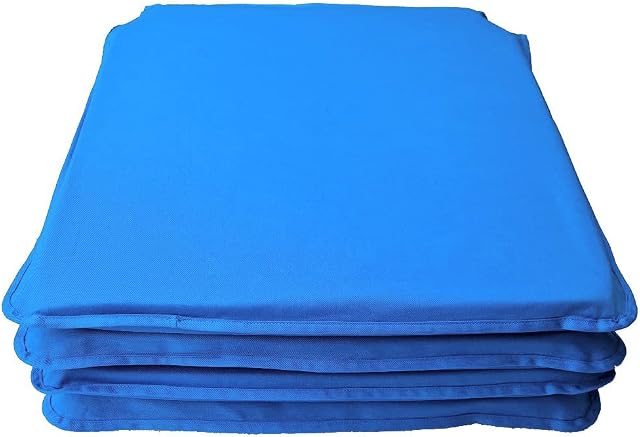 Poduszka na krzesło, poduszka do siedzenia, 4 sztuki, ze 100% bawełny, kolekcja koncepcja, kolor i rozmiar do wyboru (poduszka na krzesło, zestaw 4 szt. z wypełnieniem  40 x 40 cm, błękitna)