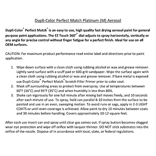 Image of Dupli-Color EBNS05957-6PK Perfect Match Automotive Spray Paint - Nissan Platimum Metallic, KN0 - 8 oz. Aerosol Can (6-Pack)