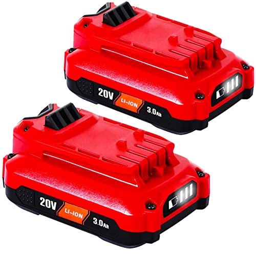 TenHutt 【Uprade】 2 Pack 20V 3.0Ah Replacement Battery for Craftsman 20V Battery V20 Lithium ion CMCB205 CMCB204 CMCB206 CMCB202 CMCB201 20V Cordless Power Tools
