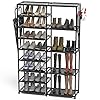 CSXGBAB Tall Shoe Rack, Garage Shoe Rack Large Capacity, Large Shoe Rack Two Rows Versatile Hooks, Shoe Rack Organizer…