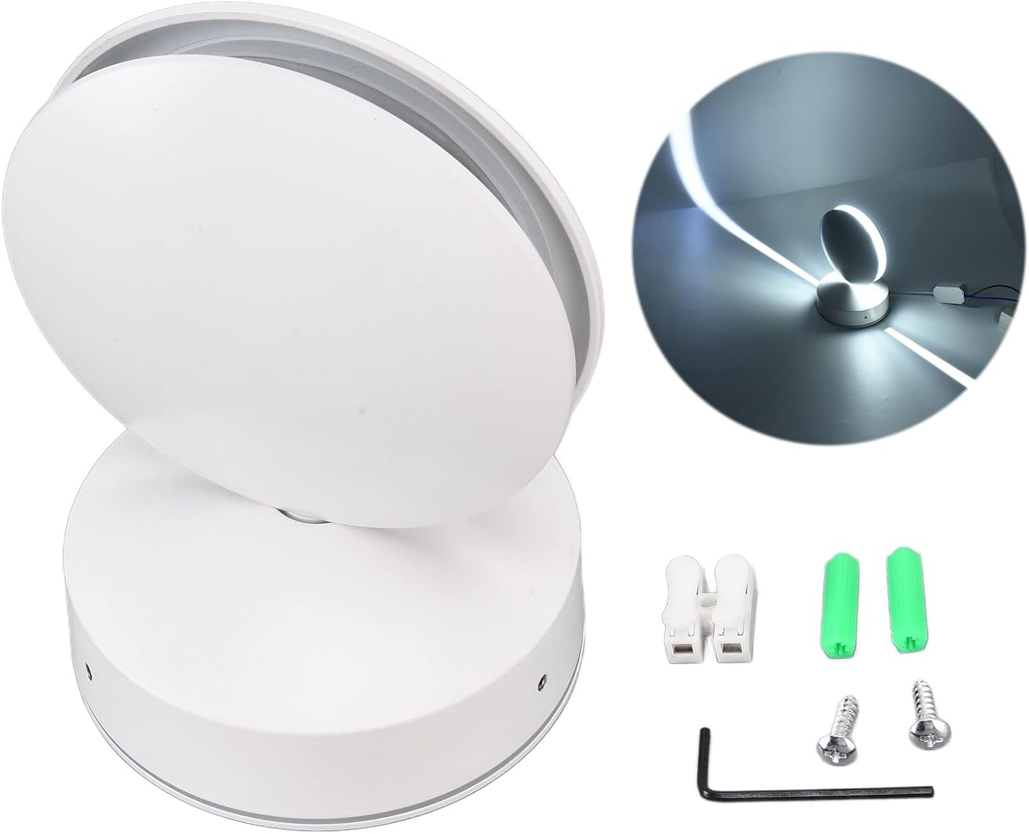 LED Wall Light, 10W Corridor Ray Light, 360 Degree Aluminum Shell, Soft Bright White, Easy Installation