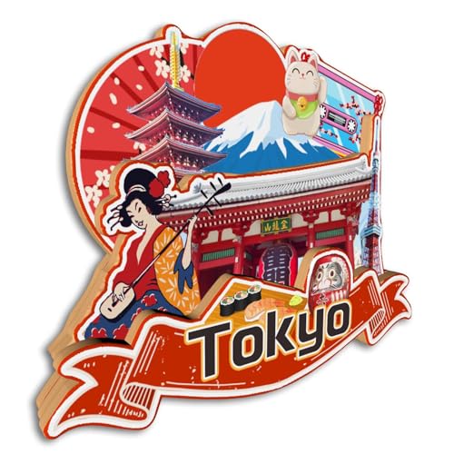 Imán decorativo para refrigerador Tokyo Japan 3D ciudad miniatura 3