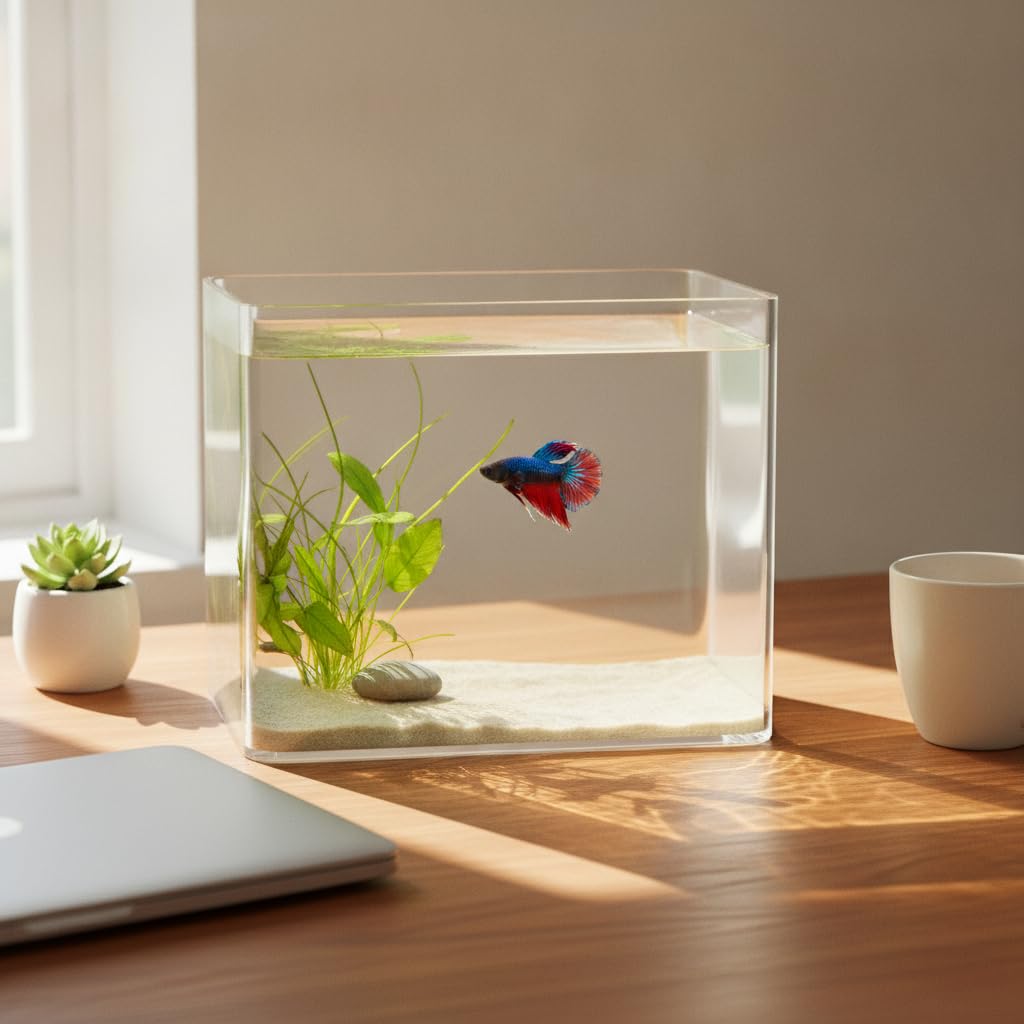 Aquarium Bureau Acrylique Incassable, 40cm x 22cm x 22cm | Conception robuste, Aquarium décoratif, Pour vitrine d'exposition, Pour aquariophiles