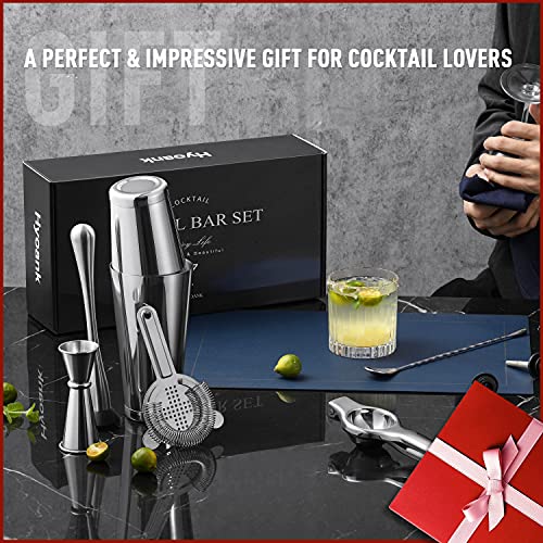 Hyoank Travel Bartender Kit Bag | Professional 24-Pieces Complete Cocktail Set With Stylish Portable Travel Kit Bag | Travel Bar Set For Home Cocktail Making, Work, Parties, Camping #TOP2