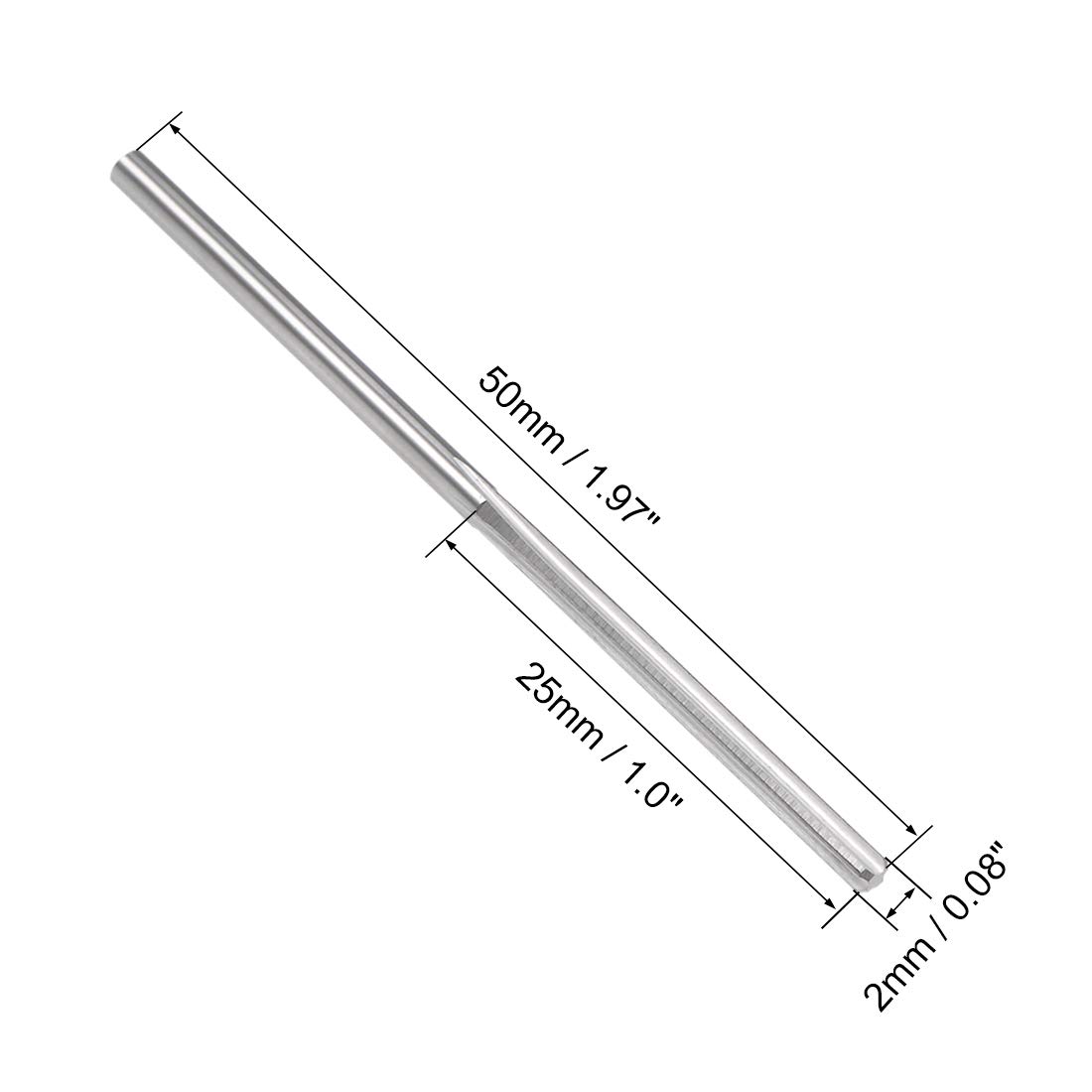 Tungsten Carbide Reamers - 2mm Chucking Reamer for Metal -3