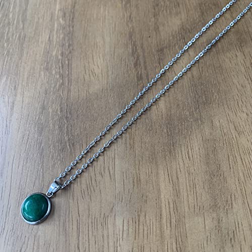 Miniatura 4 de Aster Alhelí - Collar Mujer Piedras Naturales - Cadena Plateada De Acero Inoxidable Y Colgante De Piedras Curativa - Colgante Mujer Amuleto De Protección - Ideal Para Regalo Jade Verde