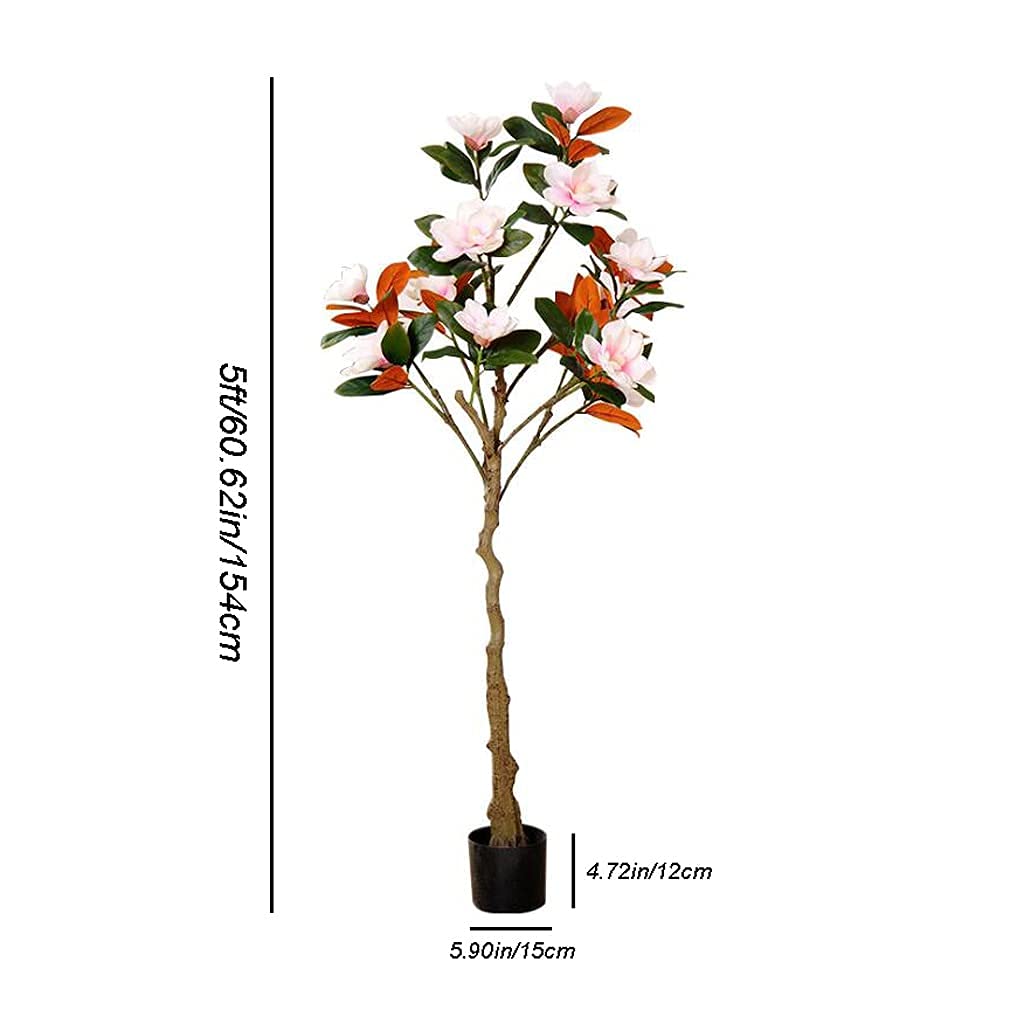 Sztuczne drzewo 5ft Sztuczne drzewo magnolii Plastikowe drzewo Fałszywe drzewo Zielona roślina Doniczkowa imitacja rośliny do dekoracji domowego biura