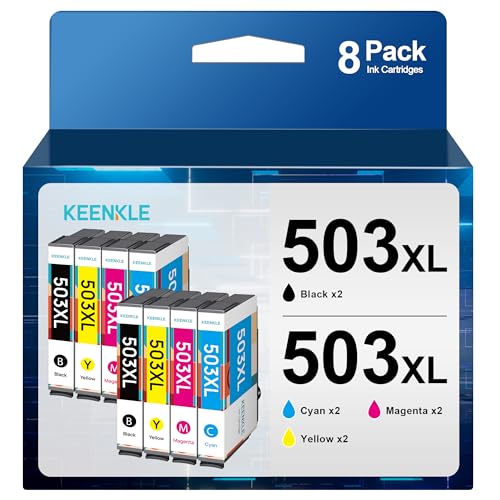 Cartouches d'encre 503 XL KEENKLE multipack de 8 pour imprimantes Epson Expression Home et Workforce