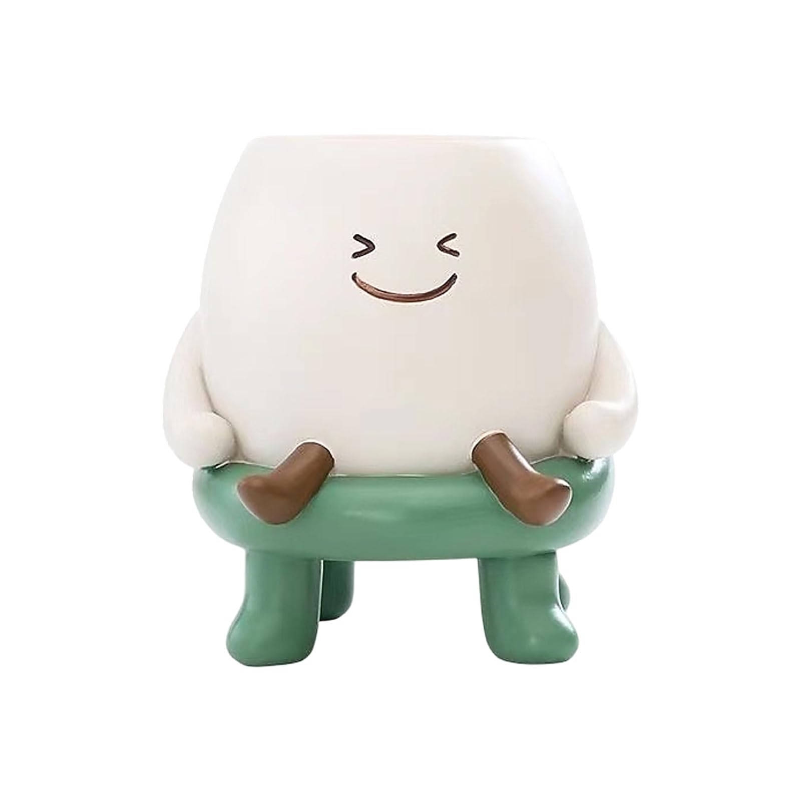 Kaeltsyn Cartoon Plant Container Flowerpot Garden Container Resin Fleshy Plant Planter Holder for Home Desk Small Ornament Resin Planter Cartoon