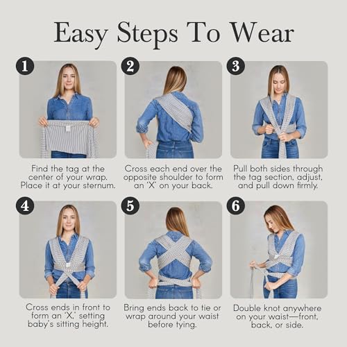 Image of Solly Baby Wrap, Buttery-Soft Baby Carrier Newborn to Toddler 8-25 Lbs., Lightweight & Hands-Free Infant Sling Wrap, Breathable Carrier, Baby Wearing & Postpartum Essential, New Mom Gift, Sage Chequer