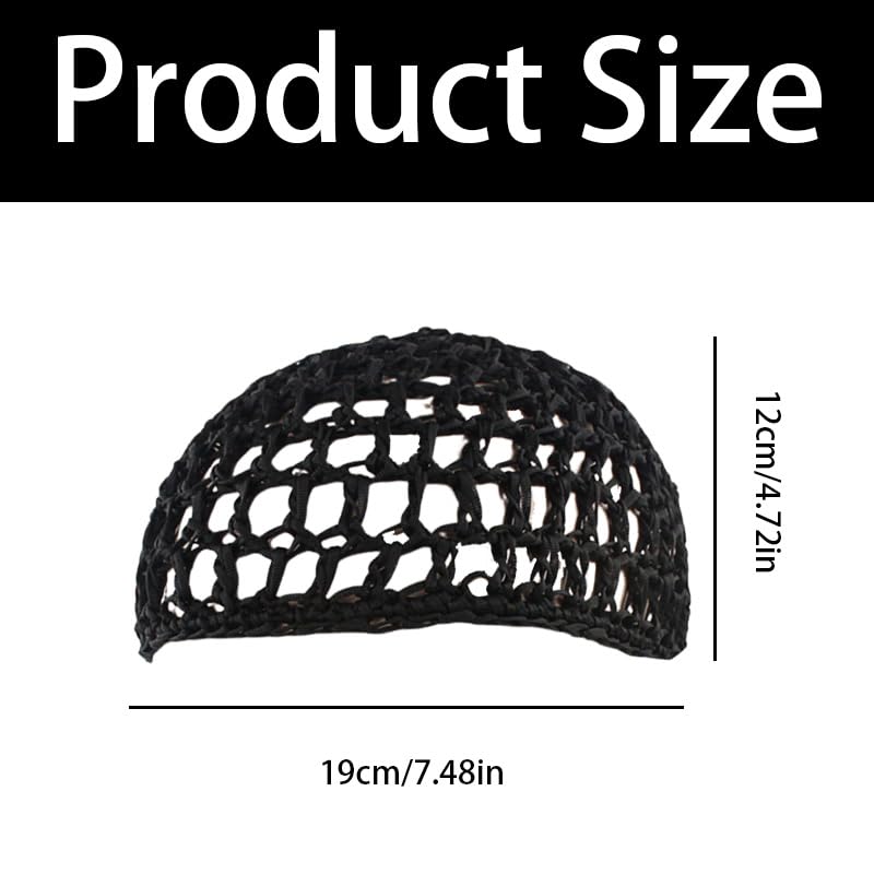5PCS Crochet Hair Nets for Sleeping - Reusable Sleeping Hair Wrap & Wig Protection Cap for Shower, Makeup(Black+Gray)