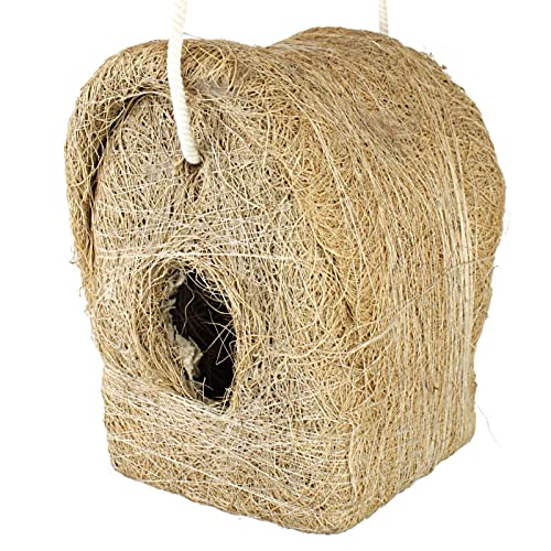 GK Global Kitchen Hand-Woven Bird Roosting Pouch With Curved Roof - Nesting Box for Outside, Outdoor Garden, Wild Hummingbirds and Finch