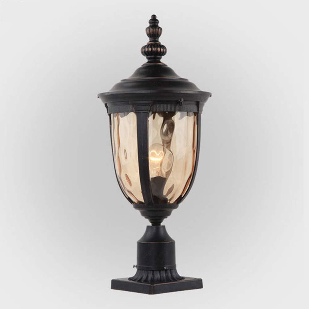 IP33 European Style Creative Retro Post Lamp Outdoor Waterproof Patio Lights Wall Lamp Landscape Lamp Courtyard Garden Villa Wall Door Post Pier Lights (Size : 18.5 * 43CM) (25 * 48CM)