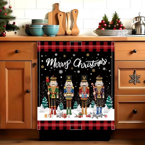 Christmas Nutcracker Dishwasher Magnet Cover, 23x26In Nutcrackers Dishwasher Magnet Sticker for Kitchen Winter Holiday Decor Refrigerator Magnet Covers Magnetic Fridge Panel Decal by KAPLIPE - Image 3