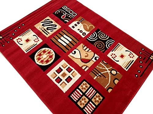 Image of Home Decore Acrylic Carpet for Your Living Room & Drawing Room Aywhere in Your Home (150x210 Red Colour)- 5x7 Feet
