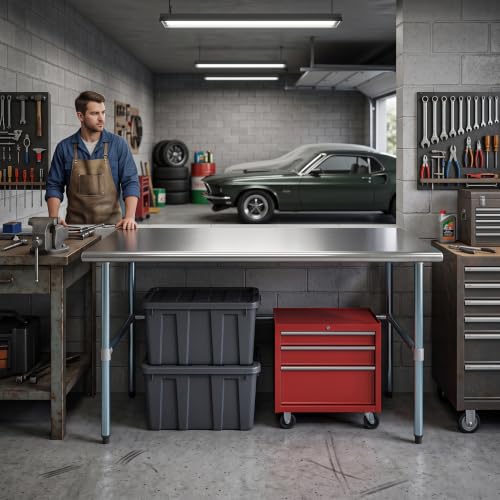 Image of AmGood Stainless Steel Work Table | Metal Utility Table (60 inch Long x 36 inch Deep)