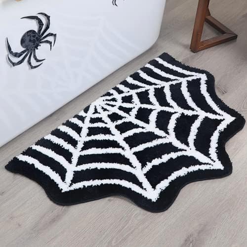 Amazon.com: Spider Web Bath Mat - Halloween Rug Bathroom Decor Gothic ...