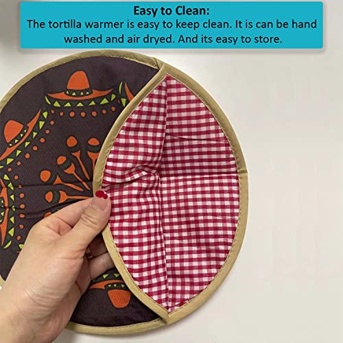 Tortilla Warmers / Server Two Sided – Double Print Protected And Microwaveable –Keeps Food Warm Up To One Hour Perfect For Picnics Parties Corn , Vegetables ,Beans & Flour. (A32) #TOP5
