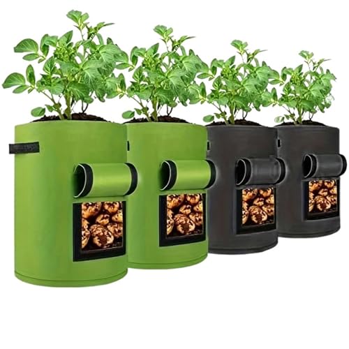 sacchi per la coltivazione Borsa multiuso for piantare patate, borsa for piantine di e ortaggi, strumento for vasi fiori for orticoltura(Green,5Gallon)