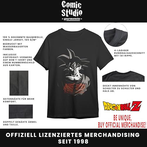 Comic Studio Dragon Ball Z Camiseta | Goku| Negro | XL T-Shirt, Unisex