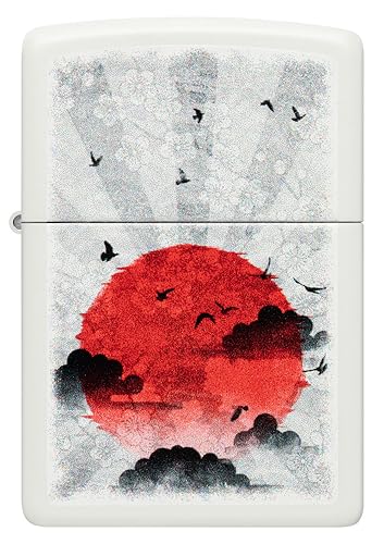 Encendedor Zippo Red Moon Blanco Mate miniatura 2