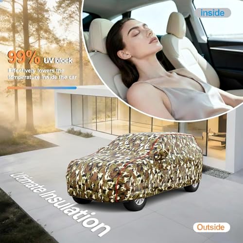 Image of SEAZEN Waterproof Car Cover for Citroen C3 | All Weather Car Body Cover Ultra Protection | Dust Proof, UV, & Scratch Resistant | Triple Stitched | Elastic & Belt Fit | Mirror & Antenna Pocket