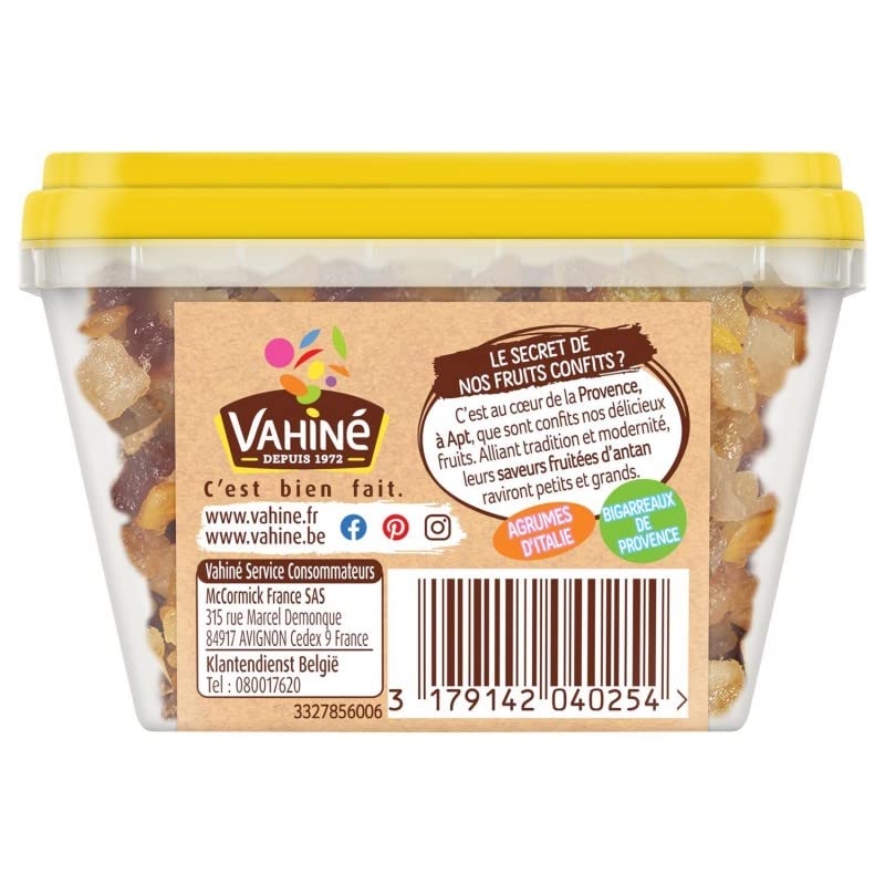 VAHINE - Macédoine De Fruits Confits 150G - Pâtisserie Sucrée - Ingrédients Gourmands - Délicieux Dessert Artisanal - Lot De 4