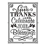 Darice 1219-241 Prägefolder - Schablone, Give Thanks Celebrate, Plastik, transparent, 10.8 x 14.6 cm