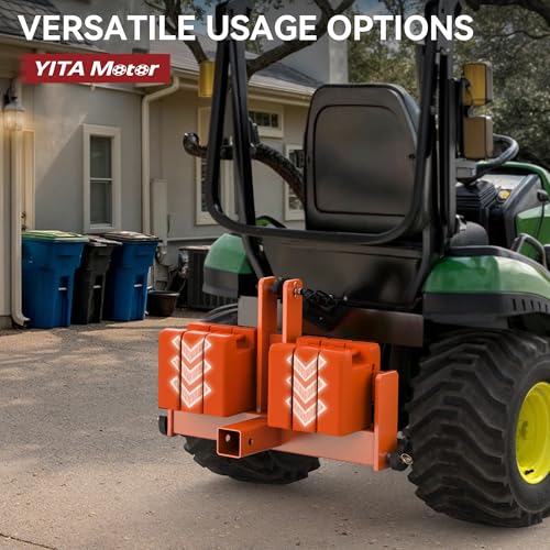 Image of YITAMOTOR 3 Point Quick Hitch with 2 inch Receiver for Category 1, 3 Pt Tractor Trailer Hitch Drawbar Adapter Attachments with Suitcase Weight Brackets