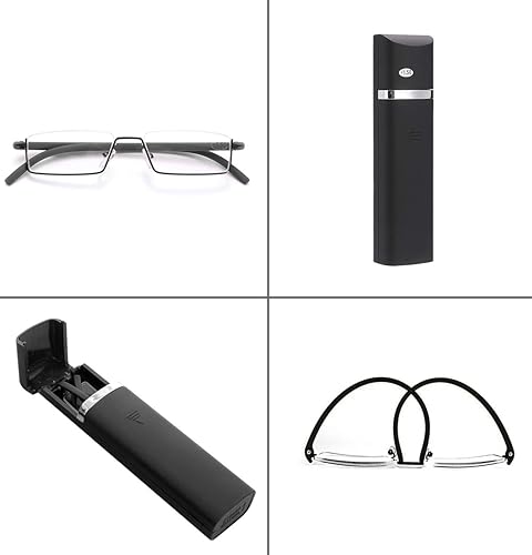 Miniatura 5 de Paquete de 2 lentes de lectura de medio marco para hombres y mujeres ligeros lectores de computadora con funda portátil 200